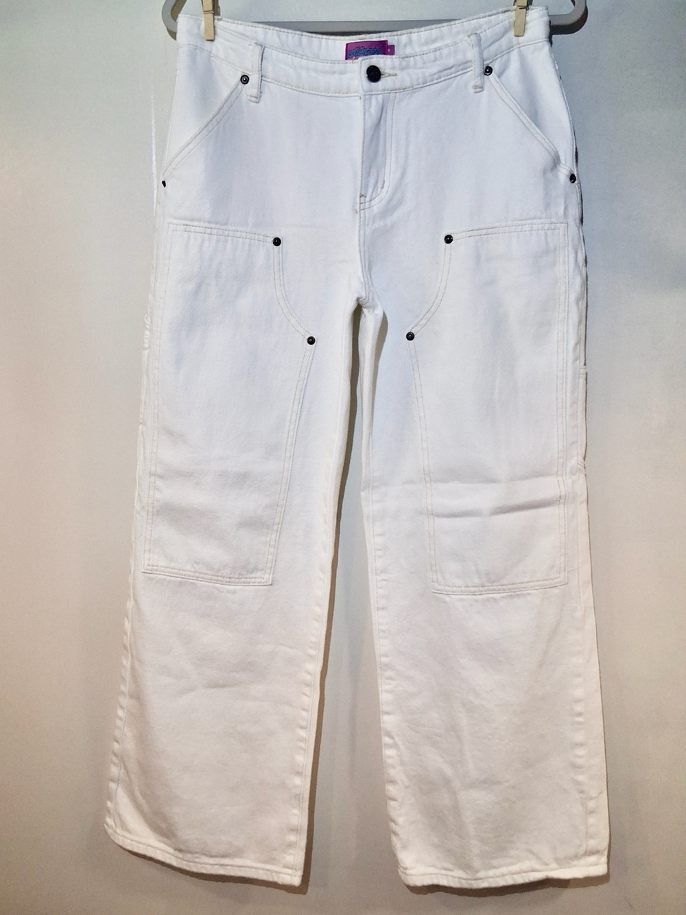 Edikted White 100% Cotton Cargo Jeans